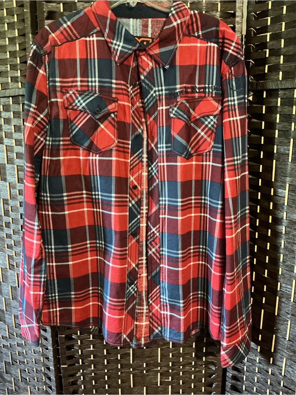 Rock Revival Red & Navy Plaid Button-Down Shirt for Kids